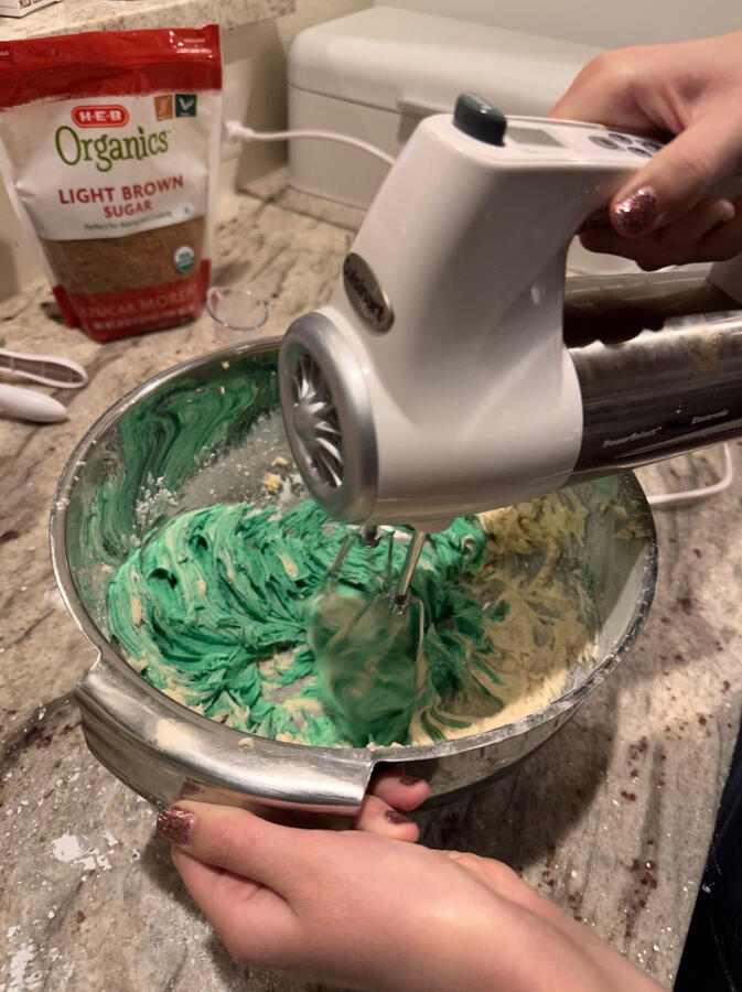 Whipping up the frosting